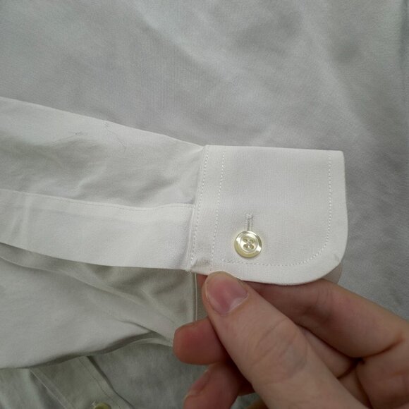 Brooks Brothers Long Sleeve White Button Up Shirt Men Cotton 16 33 Slim Fit - Picture 10 of 16